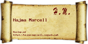 Hajma Marcell névjegykártya